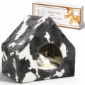 ComSaf Cat Bed Cave House - Winter Pet House with Fluffy Covered Cat Beds for Indoor Cats Detachable Washable Plush Cat Hideaway Cat Hut for Kitten Rabbit Sturdy Cat Beds & Furniture Cat Gifts Grey
