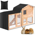 Triangle Rabbit Hutch Cover Skyour Indoor Outdoor 420D Oxford Waterproof Rabbit Guinea Pig Animal Hutch Dust Cover Pet House Bunny Poultry Cage Covers (70.9x20.5x33.9in)