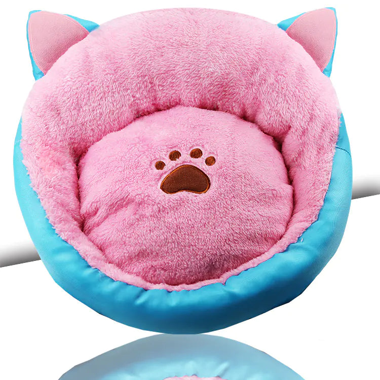 Thickened Cat Ear Pet House for Winter Warmth