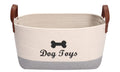Large cotton dog toy basket 16.5"x10.6"x 7.5" puppy toy basket puppy bins pet organizer laundry basket storage bin - Perfect for organizing pet toys blankets leashes coat and stuff - Beige Gray