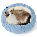Lesure Cat Beds for Indoor Cats - Washable Cute Cat Beds with Versatile Dual-Use Design Reversible Donut Pet Bed for Puppy and Kitten 21x21x7 Inches