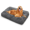 MoNiBloom 40.5"x32.5"x5.5" Dog Beds for Large Size Dogs Machine-Washable Long Plush Pet Beds Warming Cozy Soft Bed for Dogs and Cat Dark Grey